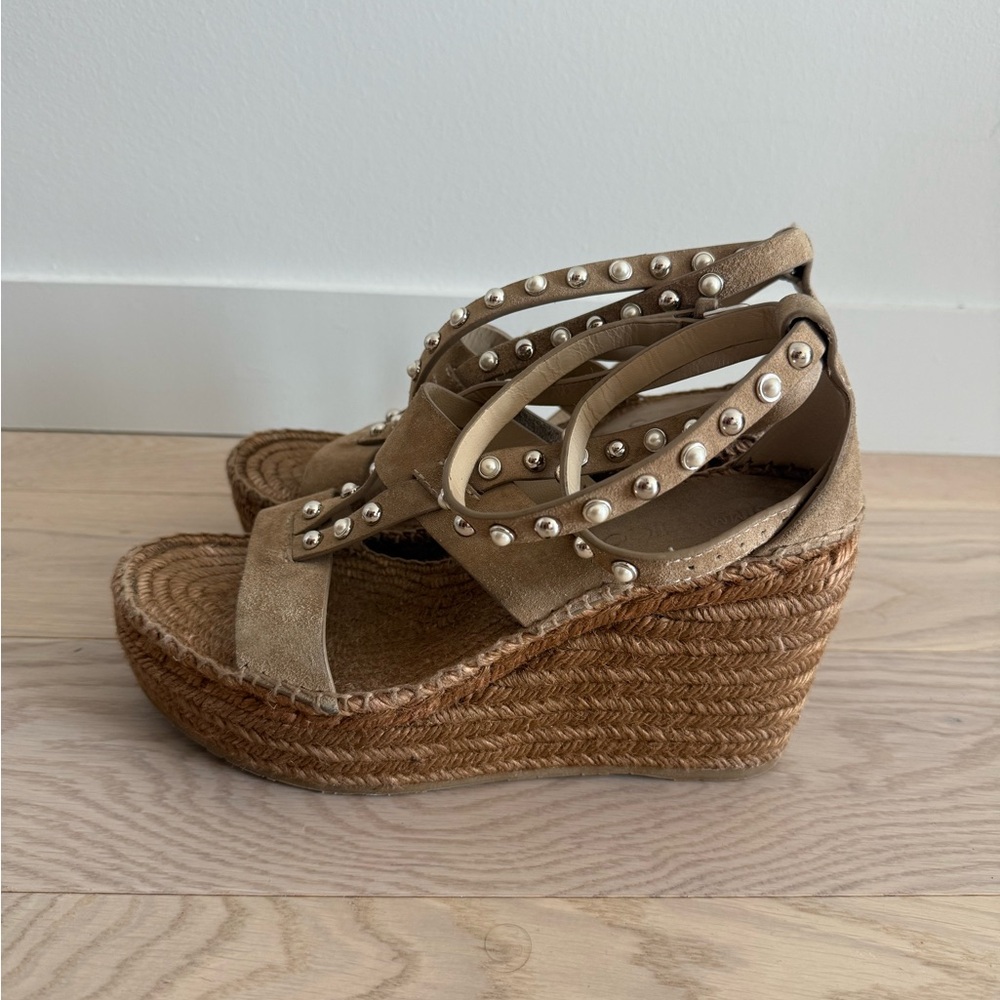 JIMMY CHOO
Danica Embellished Suede Espadrille Platform Wedges - Picture 6 of 10